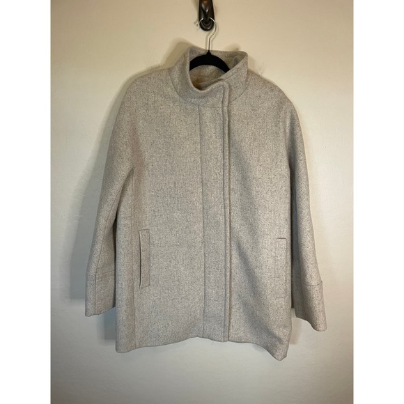 J. Crew Factory | Gray "City Coat" Long Line Wool Blend Coat with Zip Size 14 - Picture 1 of 9